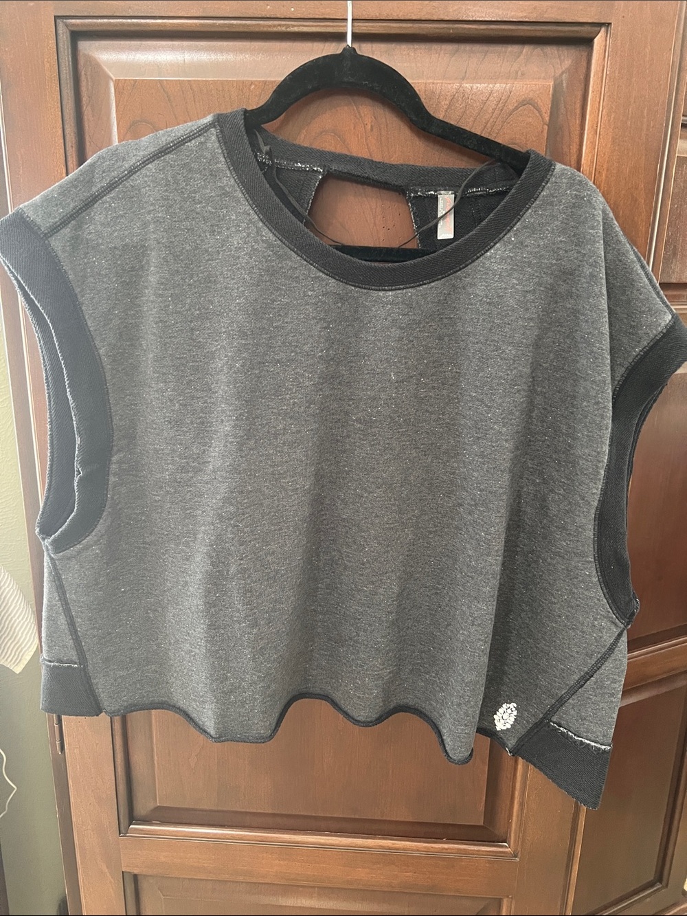 FP Movement by Free People Charcoal Gray Cropped Sleeveless Sweat Top